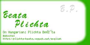 beata plichta business card